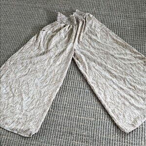 Kids Beige Wide-Leg Pants